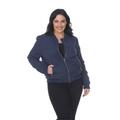 White Mark PS893-02-2XL Plus size Bomber Jacket 2X - Navy PS893-02/2XL